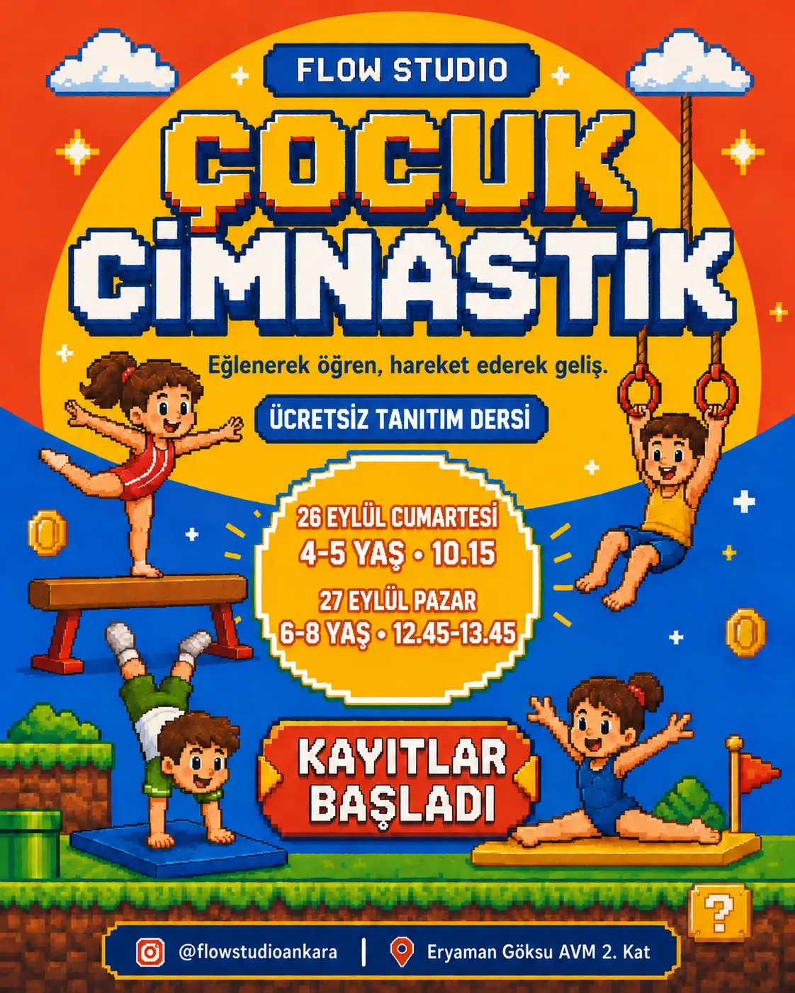 Çocuk Cimnastik dersleri başlıyor!